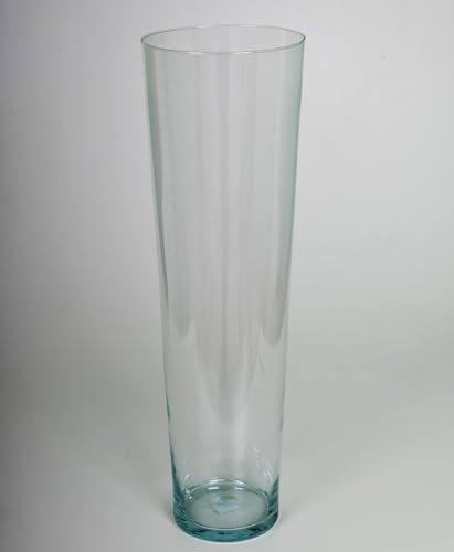 Grand Vase cylindrique Conique en Verre Transparent Épaisseur du Verre 2 mm pour Décorer Les Tables d'un Mariage Ou Cérémonie Créer Votre Décoration Lumineuse Électrique H.60 Diamètre 15 cm