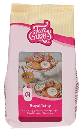 FunCakes Mix pour Glaçage Royal, facile à utiliser, pour la décoration de gâteaux et de biscuits, beau glaçage, ajoutez uniquement de l'eau, Halal. 450 g