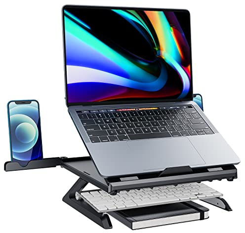 Supporto PC Portatile,Supporto Notebook,Supporto PC Multifunzionale,Ergonomico Supporto per Laptop Multi-Angolo,9 Livelli Regolabile Compatibile per Laptop (10 - 17) HP,Lenovo,Acer,ASUS,Huawei