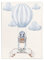 Personalisierte Babydecke mit Wunschtier, Name, Geburtsdatum und Motivfarbe (Ballon)