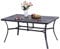 PHI VILLA Gartentisch mit Schirmloch für 6 Personen Terrassentisch Draussen Metalltisch Gartenmöbel 150 * 90 cm Gartentisch Terrassentisch Wetterfest Schwarz