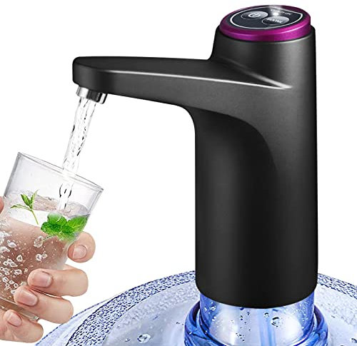 BIMVER Water Dispenser for 5 Gallon Bottle, 600ml Quantitative Water Pump,3 Colors Power Light,Portable USB Charging Electric Bottle Pump,Multipurpose Dispenser for Home Camping for 2-5 Gallon Jugs