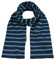 modAS Unisex Bretonischer Schal mit Streifen und uni verschieden Farben - Herrenschal Damenschal Kinderschal 20x160 cm in Blau-Azur