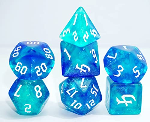 Dice4friends Würfelset Galaxy: Saphire (7)