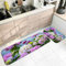 Carpetia Teppich, Teppich für Die Küche Waschbar Lila Rosa Grün Lila Rosa Blumen Muster 40X60cm+40X120cm Heimtextilien