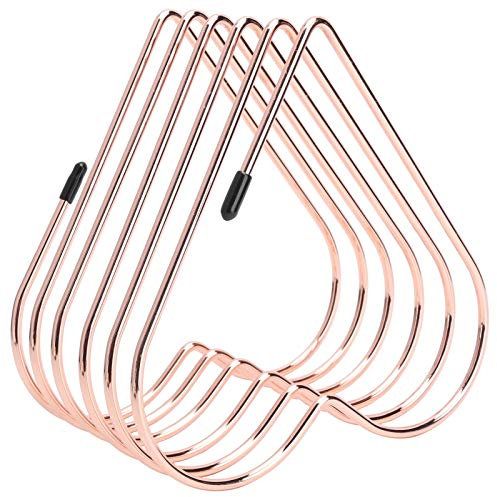 OKJHFD Aktenordner-Ständer, Desktop-Eisen-Aufbewahrungsregal, Metalldraht, Desktop-Buch-Organizer für Büro, Heimdekoration (Roségold)