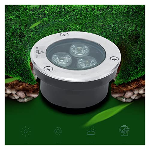 WZYJLyds Niedrige Einbaustrahler für den Außenbereich 3W ultradünner wasserdichter LED-Scheinwerfer IP68 Bodenleuchte Dicke 35mm für Gärten, Schwimmbäder, Terrassen(Grün,12V)
