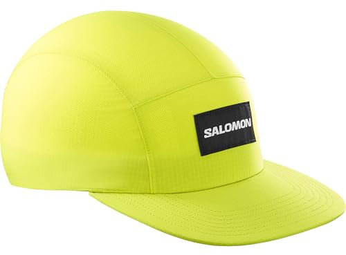 Salomon Bonatti Waterproof Five Panel Unisex Kappe Trail Running Wandern MTB Lauf, Wasserdichter Trail Running Wandern MTB Laufz, Leichtgewichtiger Komfort, Frischer Style, Gelb, Einheitsgröße