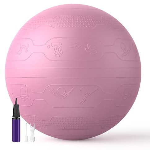 PROIRON Gymnastikball mit geprägtem Muster, Anti-Burst Sitzball 65cm, Pezziball mit Pumpe, Fitnessball für Fitness, Yoga, Schwangerschaft und Balance Stuhl
