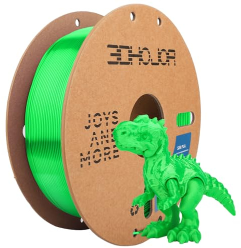 3DHoJor Silk PLA Filament 1.75mm 1KG Grün Seidig PLA für 3D Drucker | Seiden-PLA mit Seidenglattes Finish, Seidig Metallisch 3D Drucker Filament, Hochglänzende Oberfläche, Maßgenauigkeit ±0,02mm