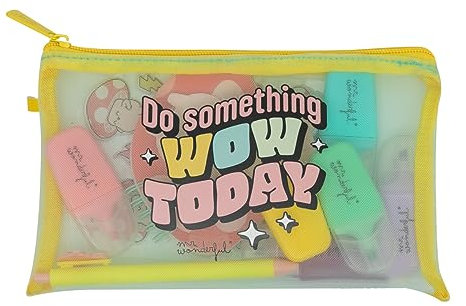 Mr.Wonderful - Pencil Case with Extras - Do Something Wow Today x x, Mehrfarbig, 21x3x14, Casual