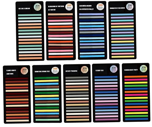 Bunte klebrige Index Tabs Highlight Strips Mini Translucent Side Marker Hinweis Tabs 2700 Blätter Sticky for Book School Supplies Packs