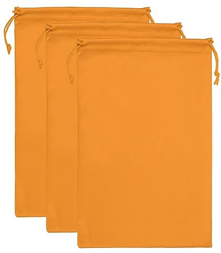 PATIKIL Ski Goggle Bag, 3 Pack Soft Microfiber Snow Goggles Protective Storage Case Sleeve Drawstring Pouch for Camera Lenses, Sunglasses, Eyeglasses, Orange