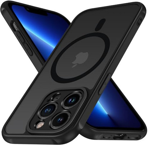 iVoler Cover Magnetica per iPhone 13 Pro 6.1 Pollici, [Compatibile con MagSafe] [Protezione Antiurto di Grado Militare] Custodia Traslucida Opaca Posteriore Sottile Silicone Protettiva Case