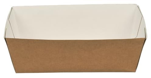 ABENA Gastro Kraft Paper Food Trays, 90 Disposable Bowls for Hot Food | 17x12x3cm | Brown Disposable Trays. Suitable to be Used as hot Dog Trays, Chips Tray and Nacho Trays
