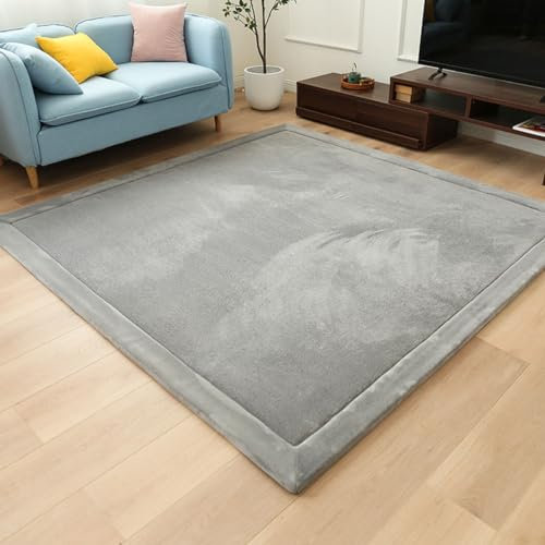 Single tree forest Kinderteppich - 2.5cm Verdickung Korallen Samt Teppich, für Kinderzimmer, Spielzimmer, Babyzimmer-Silver Gray-60 * 100cm