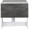 HUOLE Table à Manger Pliable pour Petits Espaces avec 1 tiroir et Double étagère - Gain de Place pour Salle à Manger, Cuisine - Rangement Central 2-4 Personnes,103 * 76 * 73.4cm (Blanc + béton)