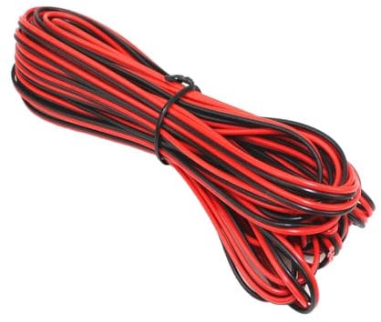 Gad2go 10 Meter 22AWG Electrical Wire 2 Pin Extension Electric Cable Wire 2 Core Red Black Wire Cable for Home Car LED Strip Light