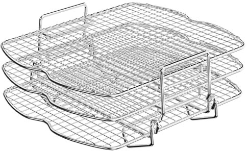 BBQ-PLUS Upgraded Dehydrator Rack Stainless Steel Air Fryer Stand for Ninja Foodi AG300, AG300C, AG301, AG301C, AG302, AG400, IG301A Ninja Foodie Grill Accessories Roasting Rack for Oven and Grill