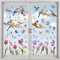 Fensterbilder Frühling Selbstklebend, 76pcs Schmetterlingsbaum Vogel Tulpen Blume Fenstersticker Frühling Fensterbild Frühling Fenster Aufkleber für Glastür Dekorationen (9 Blätter)