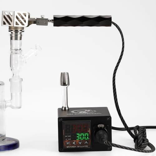 Ball-Vape mit Titan Head, 5mm Rubin Diamond Cut für exzellenten Geschmack und Dampf Vaporizer für Dry Herb 14mm, ohne Sticks, Kartuschen oder Nachfüllbehälter