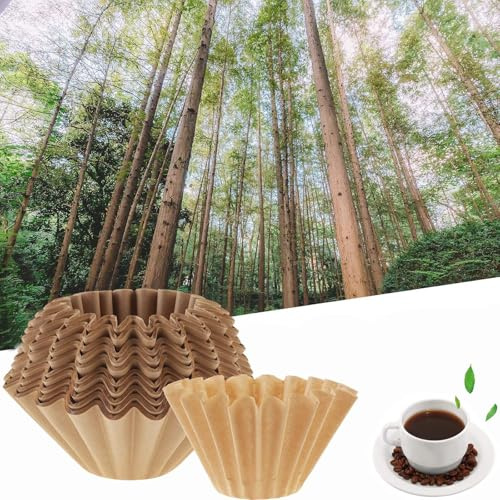 Coffee Filters Disposable 100Pc, Disposable Basket Coffee Filters 1-4 Cups Natural Brown Paper, Thicken Coffee Filter Paper Basket Fit for Pour Over Coffee Dripper and Drip Coffee Maker