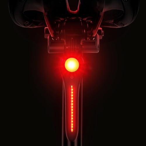 DON PEREGRINO Rear Bike Light Smart 100 Lumens – with Brake/Light/Motion Sensor, 6 Modes, Rechargeable USB C, Waterproof IP65, Quick Release Brackets for Saddle & Seatpost, BX4 Rear Cycle Light