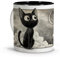Tasse avec dessin de chat style anime. Tasses originales à offrir. Cadeaux pour amoureux des chats. Anime Accessoires. Cadeaux originaux japonais. Tasse chat noir.