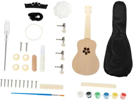 KOMBIUDA Ukulele Montage Set 21 Zoll Kit Mit Zubehör Manuelle Ukulele Bausatz Für