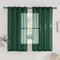 PONY DANCE Voile Gardinen Grün Transparent Ösenvorhang 2er Set H 160 x B 140 cm Kurze Vorhänge Schlafzimmer Modern Vorhang Leinenoptik Ösenschal Luftig Dekoschal, Dunkelgrün