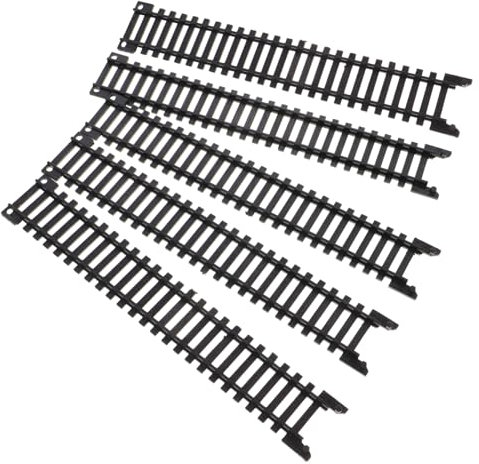 Kisangel 5 Stück Simulierte Hochgeschwindigkeits-bahngleise Kind Schiene Lehrreich Spuren Zug Eisenbahn Weihnachtsbaum Bahngleis Gleismodell Gleisbrücke Black Plastik
