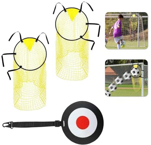 3PCS Football Training Equipment Set - Includes 2 Top Bins Football Targets & 1 Rebounder Net for Shooting Accuracy and Skill Improvement