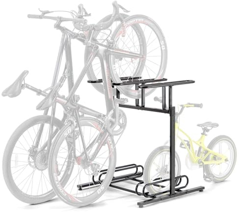 Soporte para Bicicletas de 3/5 Pulgadas,Montaje Interior y Exterior para Bicicletas de Montaña,Compatible con Neumáticos de hasta 2.4 (Para 3 bicicletas + 2 bicicletas para niños)