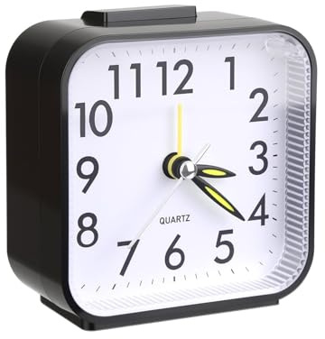 Lytari Silent Alarm Clock Bedside, Non Ticking Battery Operated Analogue Clock with Night Light Luminous & Snooze, Small Travel Clocks for Heavy Sleepers Kids Bedroom Loud Desk