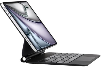 QUARK Magic Keyboard - Funda para iPad Air de 11 pulgadas (M3 2025 / M2 2024) y iPad Pro de 11 pulgadas (4ª, 3ª, 2ª, 1ª generación), funda con teclado para iPad Air de 10.9 pulgadas (5/4 generación