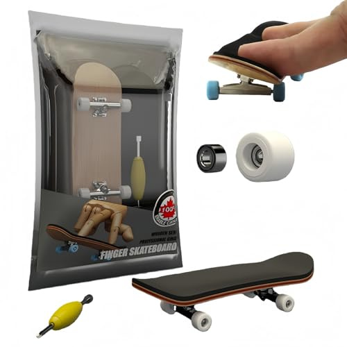 Professional Fingerboard Skateboard,5-Layer Maple Wood Fingerboard,Mini Finger Skateboard for Boys,Girls,Adults,Stress Relief Toy,Finger Scooter,Fingerboard Skateboard Gift (White Wheel)