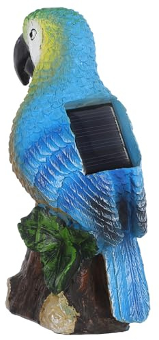 Sosoport Solar Papageien Gartenleuchte aus Kunstharz Solarbetriebene Außen Dekoration mit Sensor Wetterfeste Solarleuchte für Terrasse und Gartenweg