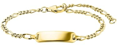 Julie Julsen JJKBR34458-G Mädchen Armband Gravurplatte Sterling-Silber 925 Gold 15 cm