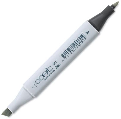 COPIC Classic Marker Typ W - 1, warm gray No. 1, professioneller Layoutmarker, mit einer breiten und einer feinen Spitze