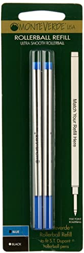 Monteverde Minen für S.T Dupont-Tintenroller mit feiner Spitze, 2 Stück, Blau
