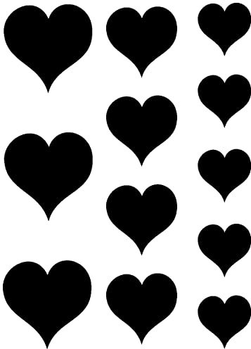 Samunshi® Herzen Wandtattoo Set gefüllt 15x20cm schwarz