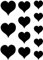 Samunshi® Herzen Wandtattoo Set gefüllt 15x20cm schwarz
