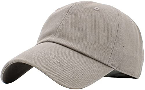 KBETHOS KB-Low LGY Classic Baumwolle Papa Hut Einstellbare Plain Cap. Polo Style Low Profile (unstrukturiert) (Classic) Hellgrau Einstellbar