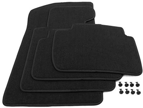 kfz-premiumteile24 Fußmatten Velours Kompatibel mit 3er E46 Limousine Touring 1998-2005 mit E46 Coupe Compact Automatten Stoffmatten Premium Qualität Autoteppiche Schwarz 4-teilig