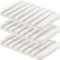 Anwenk Soap Dish Waterfall Soap Saver Soap Tray Soap Holder Drainer for Shower/Bathroom/Kitchen/Counter Top, Keep Soap Bars Dry & Clean, Easy Cleaning, Flexible Silicone - White(Pack of 3)
