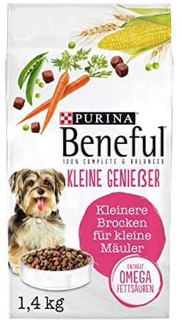 PURINA BENEFUL Kleine Genießer Hundefutter trocken für kleine Rassen, mit Rind, 6er Pack (6 x 1,4kg)