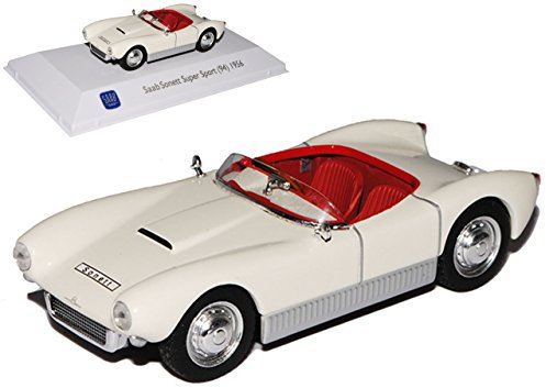 Atlas Saab Sonett I Super Sport 94 Cabrio Weiss 1955-1957 1/43 Modell Auto mit individiuellem Wunschkennzeichen