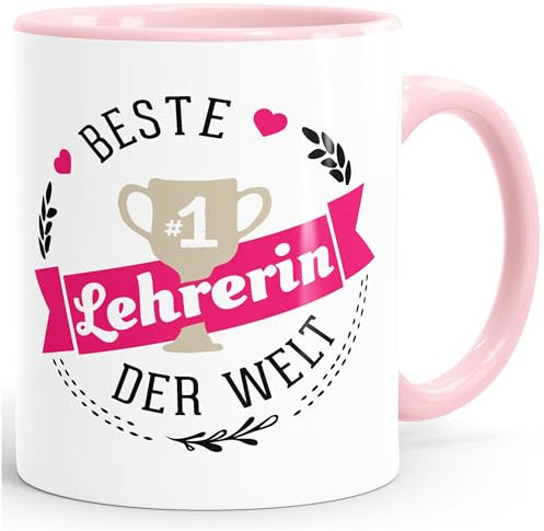 Kaffee-Tasse beste Lehrerin der Welt Geschenk für Lehrerin MoonWorks® rosa unisize