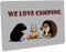 Crealuxe Fussmatte - We Love Camping Maulwurf und Igel - 60x40 cm - Gummi Rückseite/rutschfest - Filzoberfläche - Bedruckte Türmatte - Innenmatte - Schmutzmatte