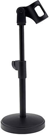 OTOTEC Portable Support de Micro Réglable en Hauteur pour Microphone Support Pied de Table Rond Stable avec Pince Réunions, Conférences et Balados